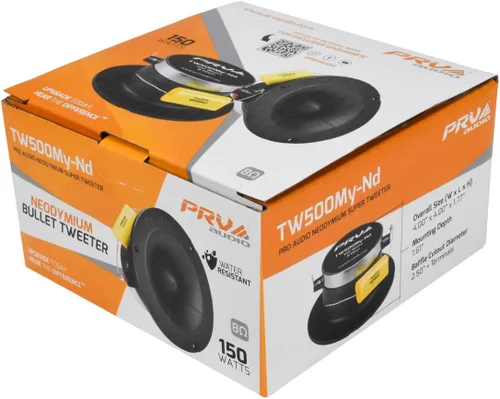 Miniatura 6 de PRV AUDIO TW500My-Nd Mylar Neodimio 4" Bullet Super Tweeter 8 Ohm 1.25" VC Pro Audio controlador de alta frecuencia 108dB 150 vatios (individual)