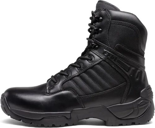 Miniatura 4 de NORTIV 8 Men's Side Zipper Military Tactical Work Boots Leather Motorcycle Combat Boots