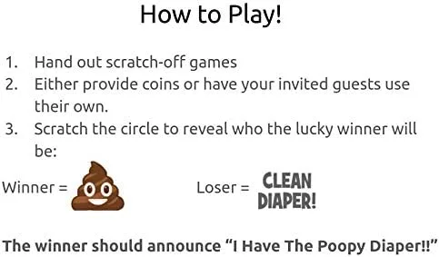 Miniatura 4 de What In My Diaper Scratch Off Game Cowboy 24 cartas - 1 ganador Juegos de baby shower Decoraciones Fiesta de pañales