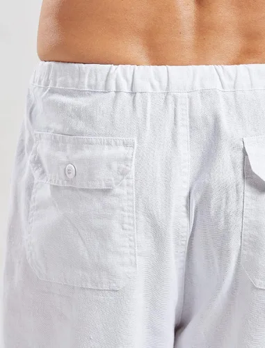 Miniatura 5 de utcoco Qiuse - Pantalones de playa para hombre, corte holgado, pierna recta, cintura elástica, marino