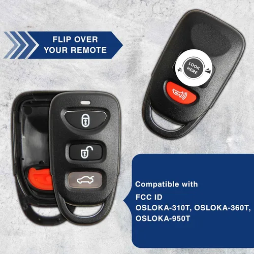 Miniatura 4 de Llave remota 3btn Fob Shell Shell reemplazo para Hyundai Kia (OSLOKA-310T, OSLOKA-360T, OSLOKA-950T)