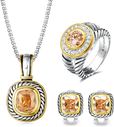 Miniatura 5 de UNY JEWEL Anillo de alambre trenzado de dos tonos con vástago dividido pavé CZ joyería inspirada en el diseñador único anillo de moda para mujer