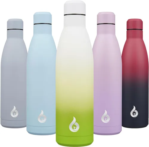 Miniatura 108 de BJPKPK Botella de Agua Aislada 17oz Botellas de Agua de Acero Inoxidable Apta para Lavavajillas Metal Térmica Mantiene Frío y Caliente, Gris Niebla