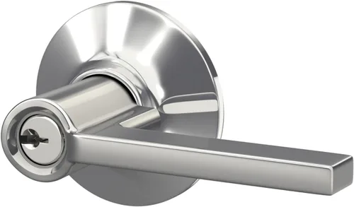 Miniatura 8 de SCHLAGE F51A LAT 625 Latitude Palanca Cerradura de Entrada con Llave, Cromo Brillante Cromado brillante