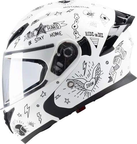 Casco integral para hombres y mujeres adultos con protector solar ahumado Un pequeño pirata