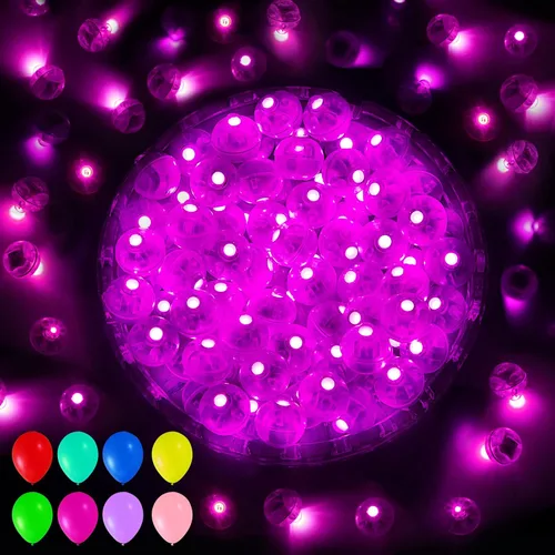 Miniatura 16 de Aogist 50 Piezas Luces para Globos Azules con Aro para Colgar, Mini Lámpara de Bola Redonda Pequeña Luz LED para Linternas de Papel y Vidrio