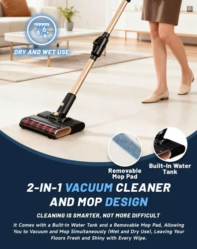 Miniatura 3 de Aspiradora, Osmo Provacuum - Potente succión de 15000 pa, revelación de polvo de luz verde ancha de 140°, aspiradora plegable, rodillo antienredos