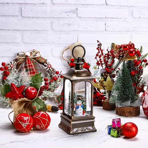 Miniatura 4 de Globos de nieve de Navidad con música, linterna de muñeco de nieve con temporizador de 6H, linterna de Navidad iluminada para decoraciones de Navidad