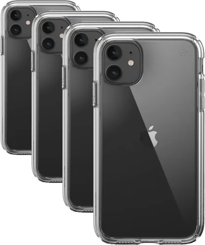Miniatura 7 de Speck Funda transparente para iPhone 11, protección contra caídas, antiamarilleo, antidecoloración, delgada, transparente, absorbente de golpes