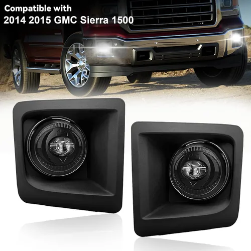 Miniatura 2 de Shocklight Luces antiniebla LED para parachoques delantero, compatibles con GMC Sierra 2014 2015 1500 W/interruptor y arnés de cableado