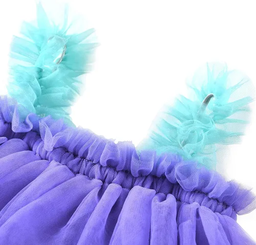 Miniatura 3 de Vestido tutú de tul para niña vestido de tutú sin mangas vestido de princesa con diadema de flores
