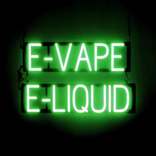 Miniatura 16 de SpellBrite Cartel E-JUICE Señalización de tienda de humo con aspecto de neón, luces LED azules 22.3 x 6.3 pulgadas
