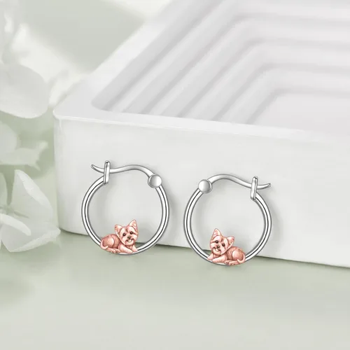 Miniatura 109 de VONALA Bonitos aretes de aro de plata de ley 925, regalos de cumpleaños para mujer