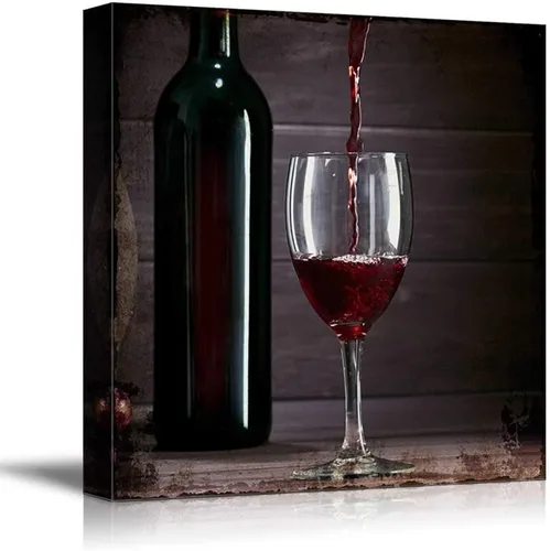 Miniatura 19 de wall26 - Lienzo decorativo cuadrado para pared, copas de vino con botella de vino y uvas, impresión giclée, arte moderno para el hogar, listo