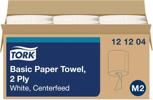 Tork Toalla de mano suave Centerfeed blanca M2, alta absorción, 6 x 600 hojas, 121204