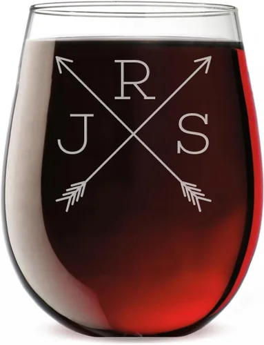 Miniatura 19 de Copa de vino personalizada sin tallo, grabada para el Día de la Madre, monograma circular, copa de vino personalizada para mamá, copas de vino