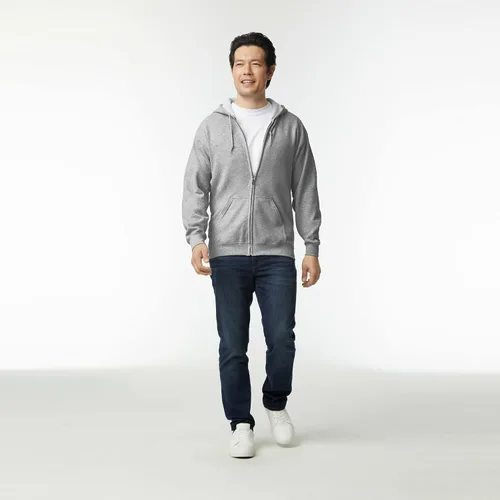 Miniatura 6 de Gildan Sudadera con capucha, de forro de vellón, con cremallera, estilo G18600, paquete múltiple
