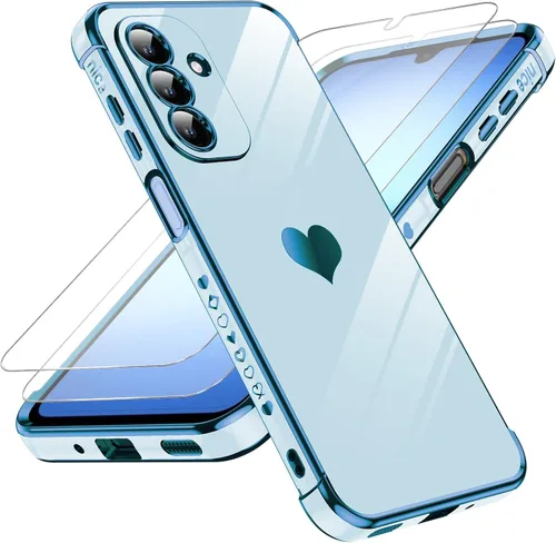 Miniatura 44 de LeYi for Moto G 5G 2025 Case: with Tempered Glass Screen Protector [2 Pcs]+ Full Camera Lens Protection,Love Heart Plating Cute Luxury Soft TPU
