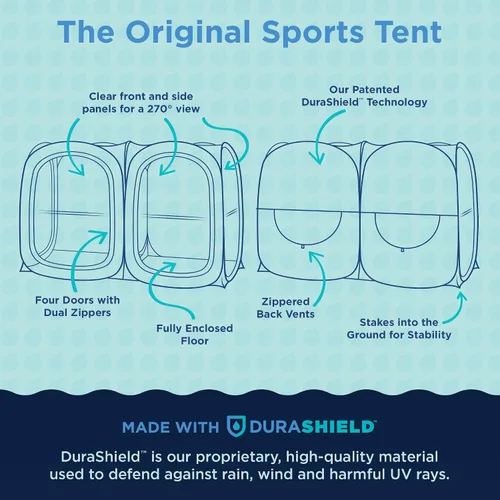Miniatura 3 de WeatherPod® Side-by-Side™ 2-4 Person Pop-Up Sports Tent Pod - The Original Shark Tank Instant Setup All-Weather Shelter for Outdoor Sports, Rain
