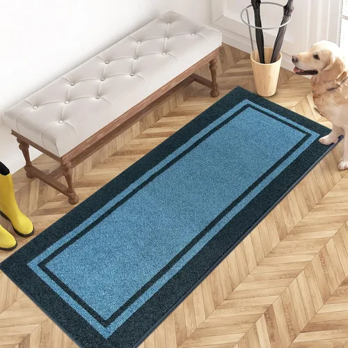 Miniatura 33 de PURRUGS Tapete para puerta con atrapamiento de suciedad, 20 x 32 pulgadas, antideslizante, lavable a máquina, tapete de entrada, tapete para puerta
