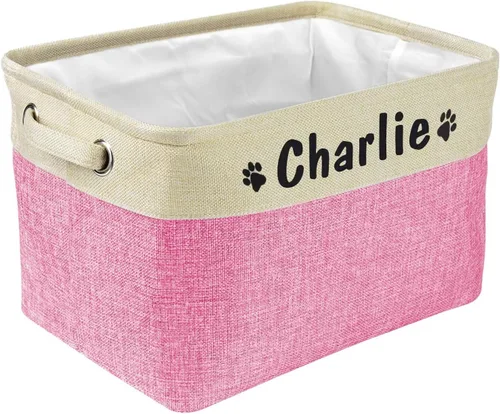 Miniatura 34 de PET ARTIST - Cesta plegable de almacenamiento de juguetes con nombre personalizado de la mascota - Organizador de caja rectangular para juguetes