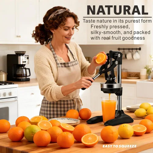Miniatura 2 de Exprimidor de hierro fundido, exprimidor manual de grado profesional, exprimidor de limón de acero inoxidable, prensa de jugo manual, utensilios