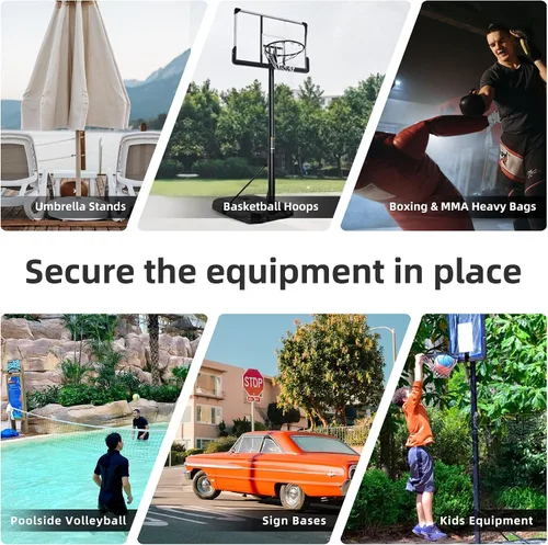 Miniatura 6 de LaSyL Gel con peso base (25/50 onzas) – Reemplazo de arena y saco de arena para anclar aros de baloncesto portátiles, sombrillas al aire libre