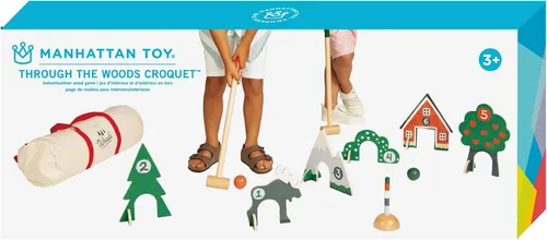 Miniatura 6 de Manhattan Toy Through The Woods - Juego de croquet para dos jugadores de 11 piezas para niños con bolsa de almacenamiento de viaje