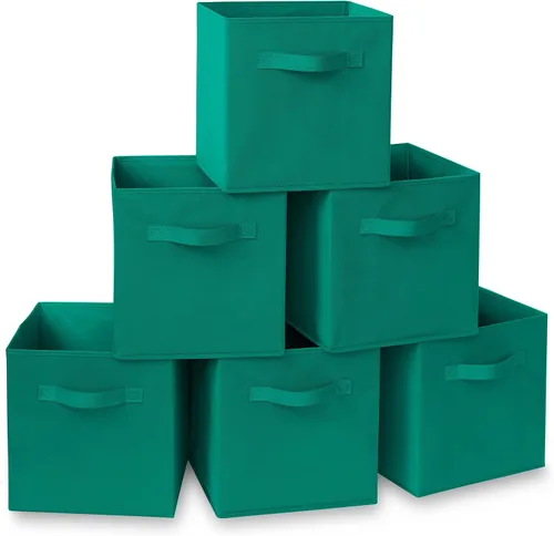 Miniatura 40 de Casafield juego de 6 cubos de almacenamiento plegables de tela, canastas de tela plegables de 11 pulgadas, para estantes, cubos organizadores