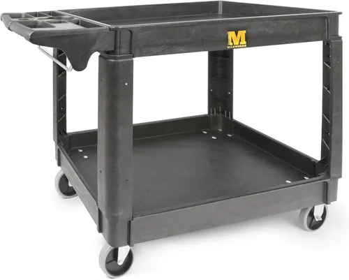 Miniatura 11 de MaxWorks 80855 Carrito de PP de servicio utilitario de 500 libras con dos bandejas y ruedas 30 pulgadas x 16 pulgadas Dimensiones totales