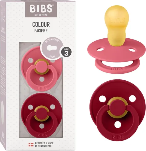 Miniatura 66 de BIBS - Paquete de 2 chupetes Bibs Colour, calmante, libre de bisfenol A, punta redonda, látex de goma natural Noche de vainilla
