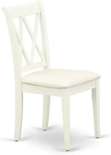 Miniatura 8 de East West Furniture DLCL5-WHI-C - Juego de mesa de comedor de 5 piezas, incluye una mesa de comedor redonda con gotas y 4 sillas tapizadas de tela