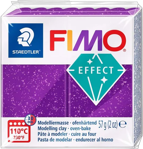 Staedtler Fimo Effect 8020-003 - Arcilla de modelado para horno 56g Brillo lila