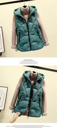 Miniatura 5 de Chaleco desmontable con cremallera para mujer, primavera, otoño, invierno, moda, casual, para mujer, bonito, cálido, para mujer, ropa exterior