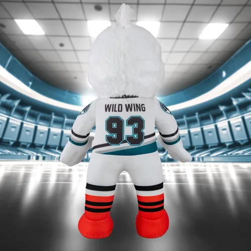 Miniatura 6 de Bleacher Creatures Anaheim Ducks Wild Wing - Figura de peluche de mascota de la NHL de 10 pulgadas (uniforme triangular verde azulado), una mascota