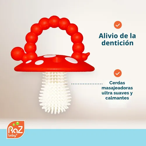 Miniatura 2 de RaZbaby Juguete mordedor de silicona suave para bebés de 3 meses y bebé, masajeador, cerdas para aliviar la dentición, alivia las encías doloridas