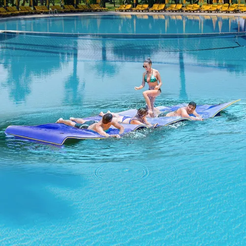 GLACER Alfombrilla de agua flotante, almohadilla de agua flotante, espuma XPE resistente al desgarro, almohadilla flotante grande de 18 x 6 pies,