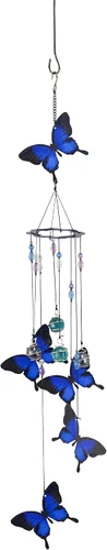 Red Carpet Studios Windchimes - Campanilla de viento móvil en espiral de mariposa, 30 pulgadas de largo, color azul