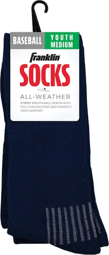Miniatura 6 de Franklin Sports Calcetines de béisbol y sóftbol juveniles, calcetines de béisbol y sóftbol para niños, calcetines deportivos altos para niños y niñas
