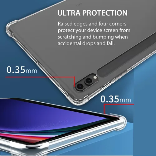 Miniatura 4 de Zeking Diseñada para Samsung Galaxy Tab S9 Plus/S10 Plus, ultra transparente, suave, flexible, transparente, TPU contraportada para Galaxy Tab S9