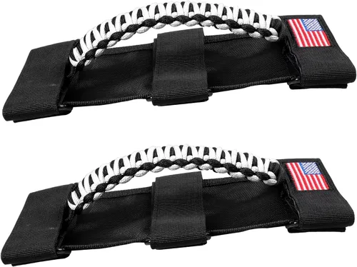 Miniatura 7 de 2 x Asas de Agarre para Barra Antivuelco, Mango de Agarre de Paracord para Jeep Wrangler YJ TJ JK JL y Gladiator JT 1955-2022 UTV ATV, Compatible