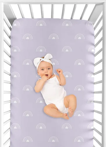 Miniatura 4 de Sweet Jojo Designs Sábanas ajustables para cuna de bebé (arcoíris bohemio negro y blanco) para niños o niñas, guardería infantil, habitación