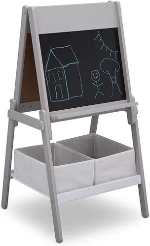 Miniatura 5 de Delta Children MySize - Caballete de almacenamiento de doble cara para niños, ideal para manualidades, dibujo, educación en casa y más, color blanco