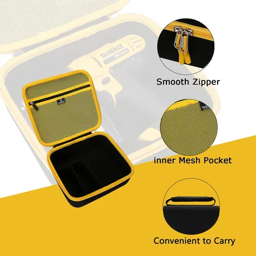 Miniatura 5 de Tourmate Estuche rígido de almacenamiento para destornillador inalámbrico DEWALT 20V MAX, estuche de viaje para batería inalámbrica y dos