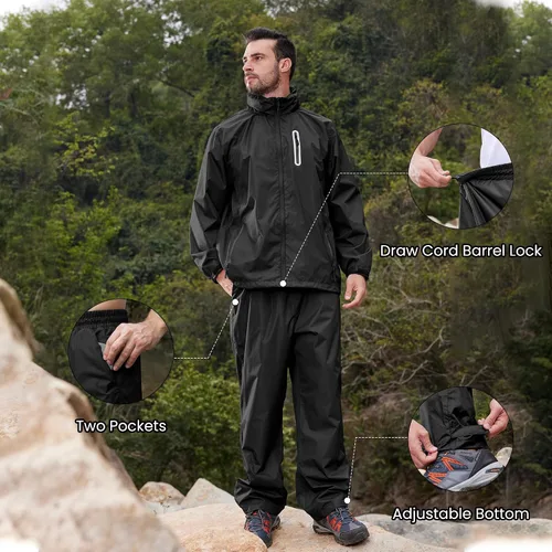 Miniatura 6 de SWISSWELL Trajes de lluvia impermeables y ligeros para hombres y mujeres, chaqueta y pantalones para golf, senderismo, viajes