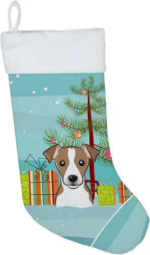 Miniatura 38 de Caroline's Treasures BB1590CS Árbol de Navidad y Alaskan Malamute Calcetines de Navidad para colgar en la chimenea, decoración de fiesta de Navidad