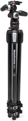 Miniatura 4 de Manfrotto Kit Trípode de 3 secciones, trípode para cámara con cabezal de 3 vías en aluminio con sistema de liberación rápida de movimiento, kit