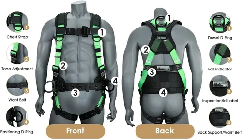 Miniatura 49 de Kit de arnés de protección contra caídas cómodo AFP Demon – Arnés de seguridad de cuerpo completo OSHA/ANSI PPE para trabajo de construcción