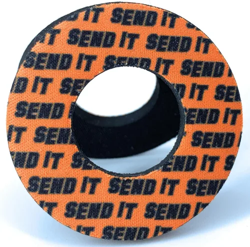 SEND IT Grip Donuts for Motorcycle, Dirt Bike, BMX, ATV - Soft Foam Pads to Prevent Blisters - Universal Fit, Easy Install, Multiple Colors - Naranja