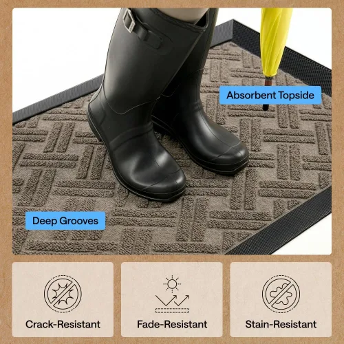 Miniatura 5 de Gorilla Grip WeatherMax - Tapete de pasillo para todas las estaciones, impermeable, 72x24 pulgadas, de goma natural, resistente a manchas, perfil